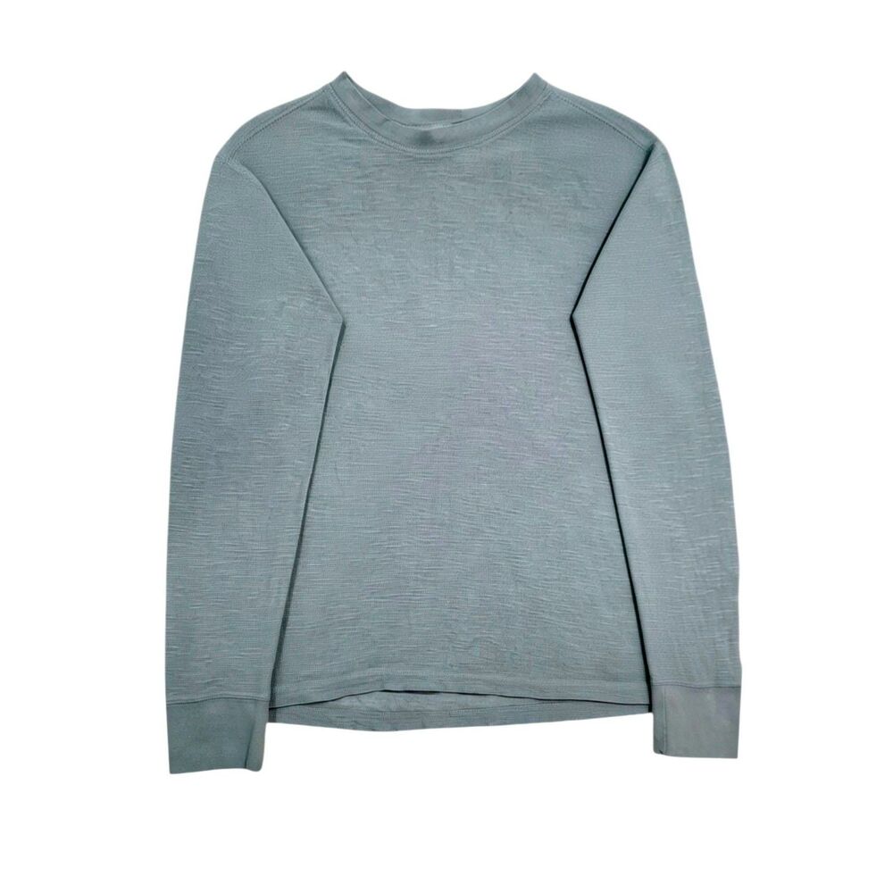 Eddie Bauer Thermal Waffle Knit Long Sleeve Blue Gray Top Small S - Picture 3 of 4